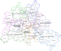 Map of Berlin with the new boroughs and their localities