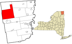 Location in Clinton County and the state of New York.