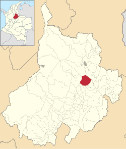 Location of the municipality and town of Los Santos in the Santander Department of Colombia.