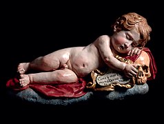 Cristo niño durmiendo, vanitas - Giovanni Battista Morelli 01.jpg