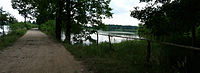 Čeština: Dubský rybník u obce Haklovy Dvory, okres České Budějovice. English: Dubský pond at the village of Haklovy Dvory, České Budějovice District, South Bohemian Region, Czech Republic.