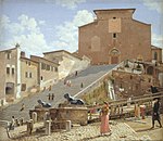 Marmortrappen som fører op til S. Maria in Aracoeli i Rom (1816)
