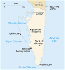 CIA map of Gibraltar