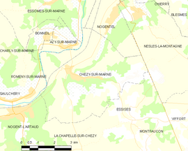 Mapa obce Chézy-sur-Marne