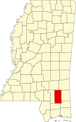 Karte von Perry County innerhalb von Mississippi