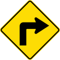 (W12-1.1/PW-16) 90 degree curve, to right
