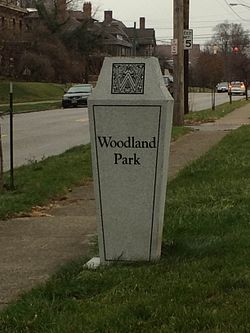 Neighborhood Marker for Woodland Park