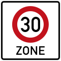 Zeichen 274.1-50 Beginn der Zone mit zulässiger Höchstgeschwindigkeit 30 km/h