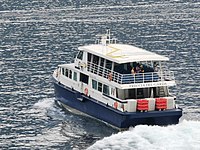 Small passenger ship "Freccia del Garda" on Lake Garda