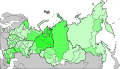 Распрострањеност Азера у Русији (2010)