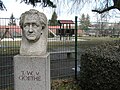 Königsee (Thüringen/Thuringia), Goethe-Büste an der Goetheschule/Bust of Goethe at the Goetheschule