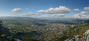 Blick vom Karren auf die Stadt Dornbirn