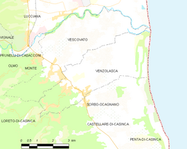 Mapa obce Venzolasca