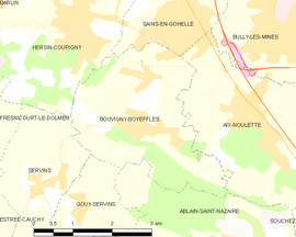 Mapa obce Bouvigny-Boyeffles