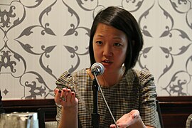 Michelle Lee of the Washington Post briefs OSCE PA election observers in Washington, 4 Nov. 2018 (45729540111).jpg