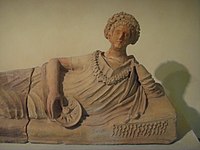 Sarcófagu etruscu del sieglu III e.C..