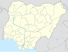 Mapa konturowa Nigerii, po prawej znajduje się punkt z opisem „Jimeta”