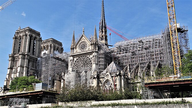 Reconstruction site at Notre-Dame de Paris Cathedral, May 2024