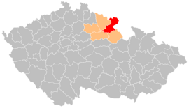 Poloha okresu Náchod v Česku (klikacia mapa)