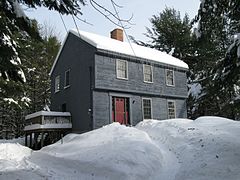 Garrison architecture home. Note that the second floor is slightly larger then the first.