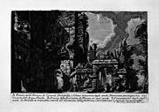 L'arc de Dolabella et Silanus et arche de l'aqueduc sur une gravure du Piranèse.