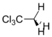 Skeletal structure of 1,1,1-trichloroethane.