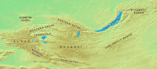 Gebirge Russlands, der Mongolei, Kasachstans und der Volksrepublik China