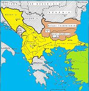 Península de los Balcanes en 1888