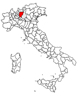 Placering af Bergamo i Italien