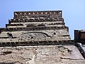 Formello, campanile della chiesa di San Michele Arcangelo, particolare dei piani superiori.