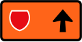 (TW-22) Detour - follow state highway shield (straight ahead, right-hand)