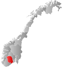 Localização de Telemark na Noruega