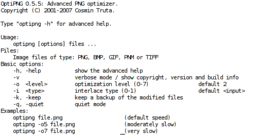 OptiPNG 0.5.5 sotto Ubuntu 7.10 (GNU/Linux)