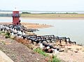 Electric motors are used to outlet the water in Pulhal lake.