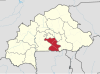 Localisation de la région du Centre-Sud au Burkina Faso.
