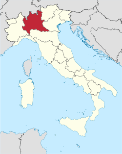 Lombardijas atrašanās vieta Itālijā