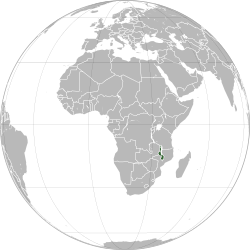 Местоположение на Малави