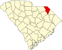 Locatie van Marlboro County in South Carolina