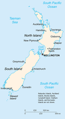 Karta Nowyj Zelandyje