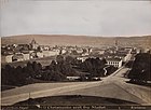 Utsikt fra Slottet ca. 1880, med Nisseberget nord (til venstre) for Slottsbakken og parkanlegget langs Karl Johans gate nedover mot Studenterlunden. Foto: Per Adolf Thorén (1830–1909)