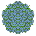 潘路斯密铺（Penrose tiling），包含多種對稱性，但它永遠無法週期性重複。