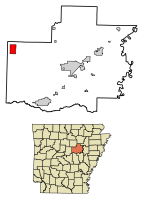 Location of Rose Bud in White County, Arkansas.