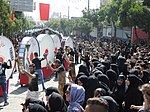 Ceremoni på en gata i Iran under ashura.