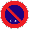 No parking from 16th to 31st day of the month