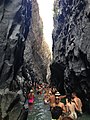 Canyon i elven Alcantara nær Francavilla di Sicilia