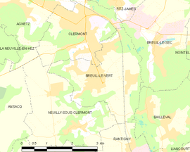 Mapa obce Breuil-le-Vert