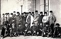 Ethem the Circassian, his Circassian hands and Mustafa Kemal Pasha in front of the main building of the station, who were on their way to the Yozgat rebellion (June 1920)