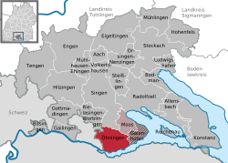 Elhelyezkedése Baden-Württemberg térképén