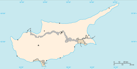 Ciprus elhelyezkedése