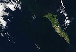 Satellietfoto van Beringeiland